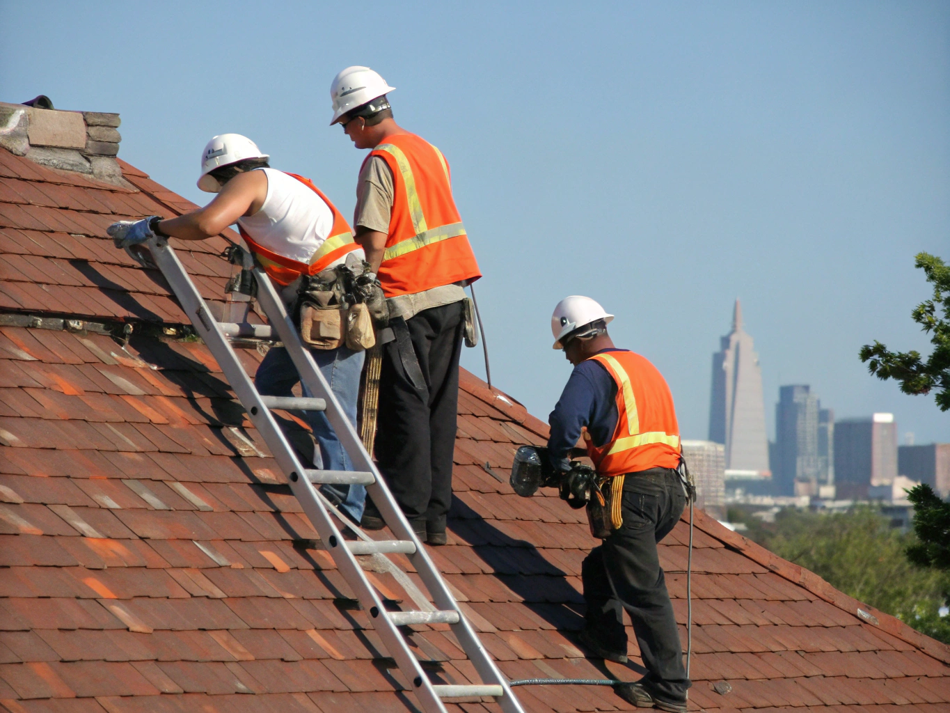 Professional roofing installation on a residential home in Kansas